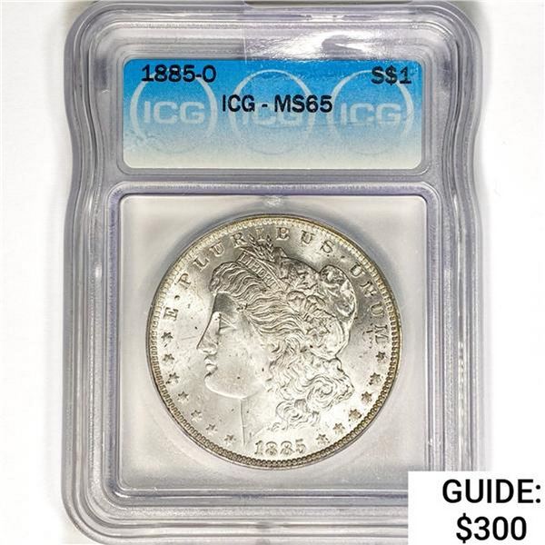 1885-O Morgan Silver Dollar ICG MS65