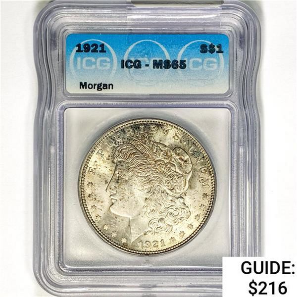 1921 Morgan Silver Dollar ICG MS65