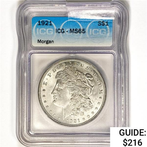 1921 Morgan Silver Dollar ICG MS65