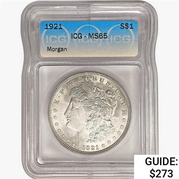 1921 Morgan Silver Dollar ICG MS65