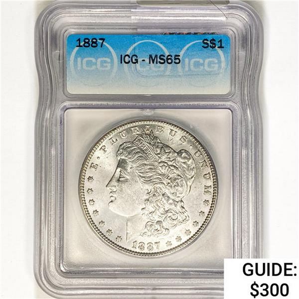 1887 Morgan Silver Dollar ICG MS65