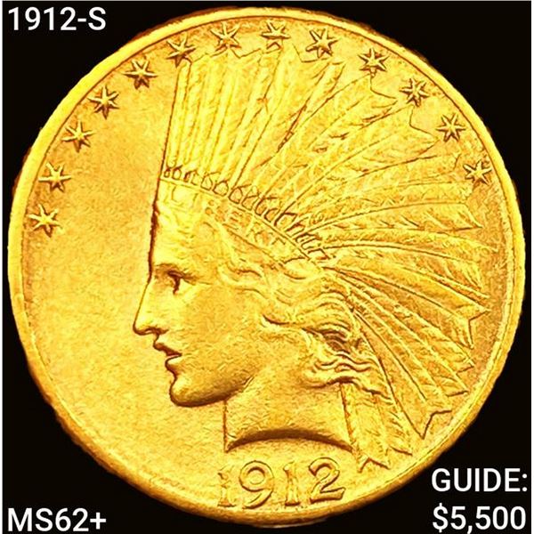 1912-S $10 Gold Eagle UNCIRCULATED +