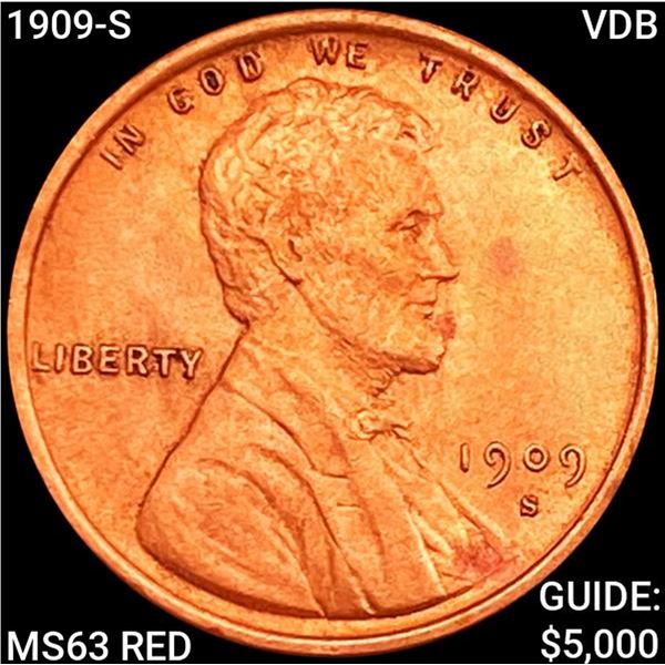 1909-S VDB Wheat Cent GEM BU+ RD