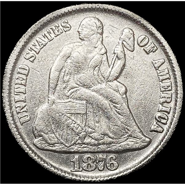 1876-CC Seated Liberty Dime LIGHTLY CIRCULATED