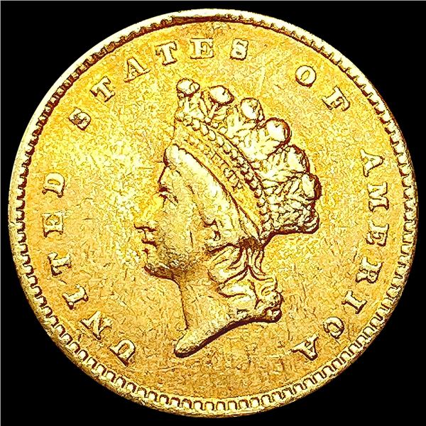 1854 Rare Gold Dollar NEARLY UNCIRCULATED