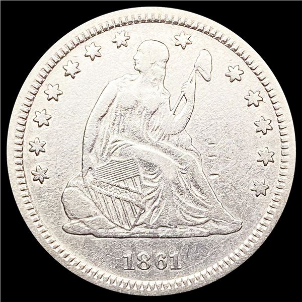 1861 Seated Liberty Quarter LIGHTLY CIRCULATED