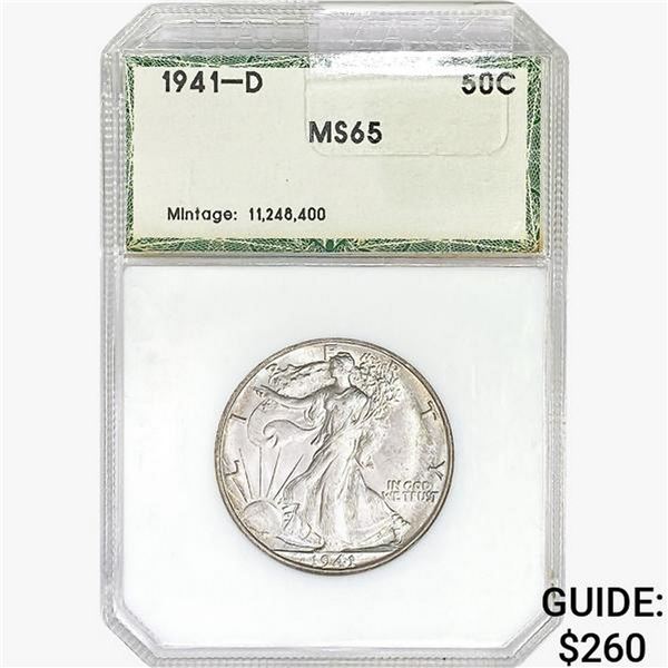 1941-D Walking Liberty Half Dollar Hallmark MS65