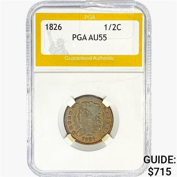1826 Classic Head Half Cent PGA AU55