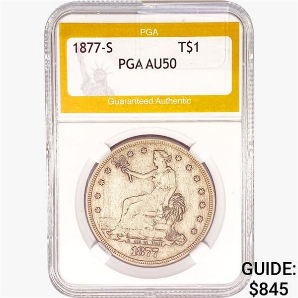 1877-S Silver Trade Dollar PGA AU50