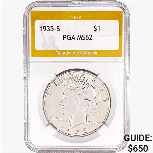 1935-S Silver Peace Dollar PGA MS62