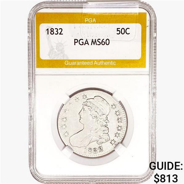 1832 Capped Bust Half Dollar PGA MS60