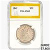 Image 1 : 1842 Seated Liberty Half Dollar PGA MS64