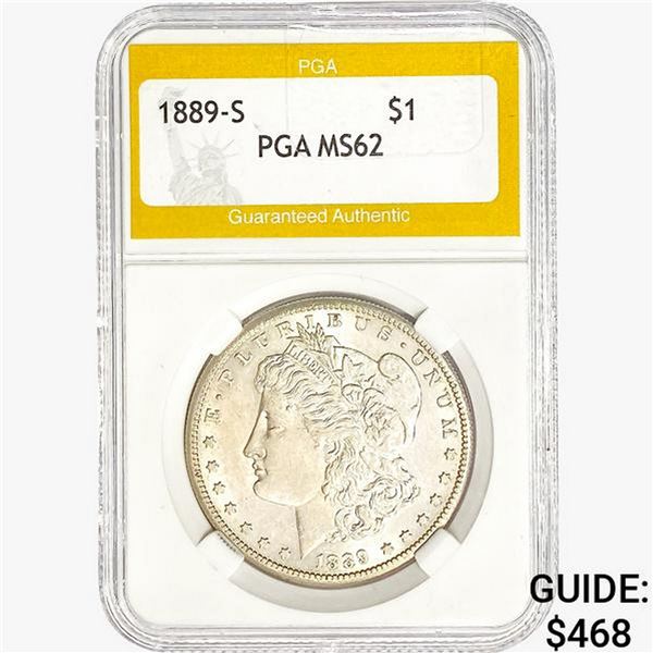 1889-S Morgan Silver Dollar PGA MS62