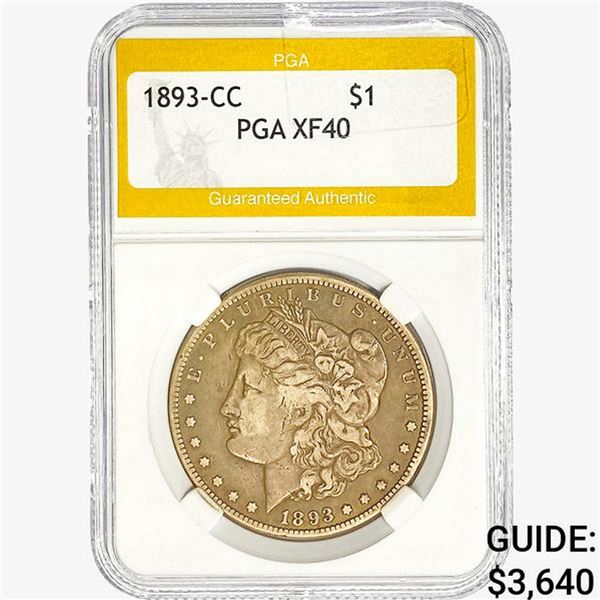 1893-CC Morgan Silver Dollar PGA XF40