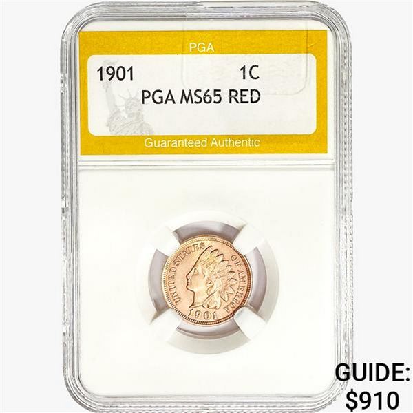 1901 Indian Head Cent PGA MS65 RED