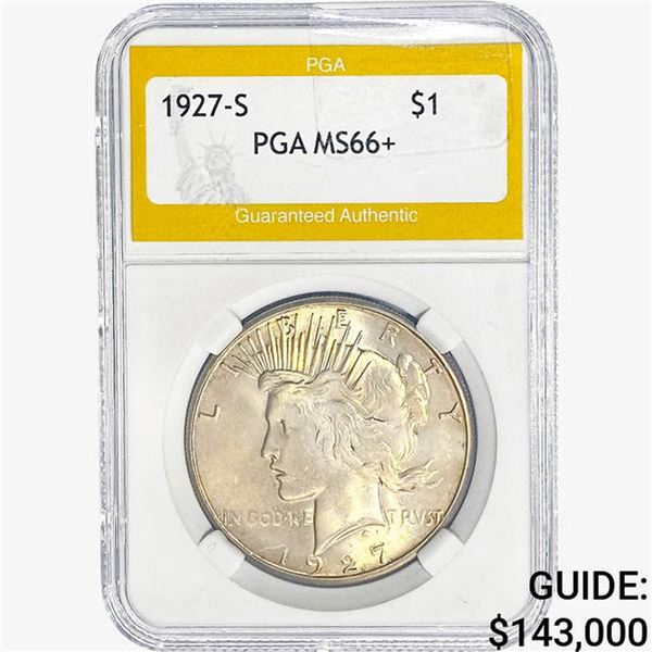1927-S Silver Peace Dollar PGA MS66+
