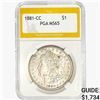 Image 1 : 1881-CC Morgan Silver Dollar PGA MS65