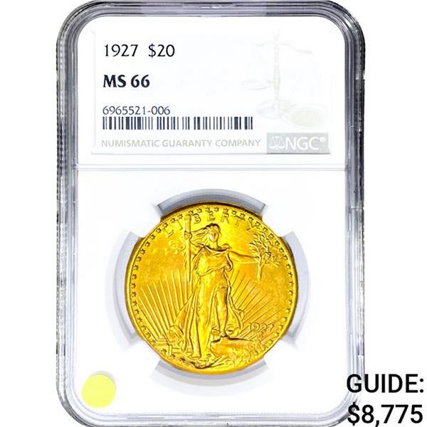 1927 $20 Gold Double Eagle NGC MS66