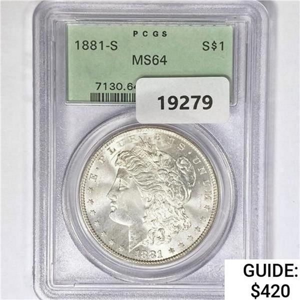 1881-S Morgan Silver Dollar PCGS MS64