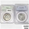 Image 1 : 1954, 1963 Set [2] Franklin Half Dollar PCGS PR65