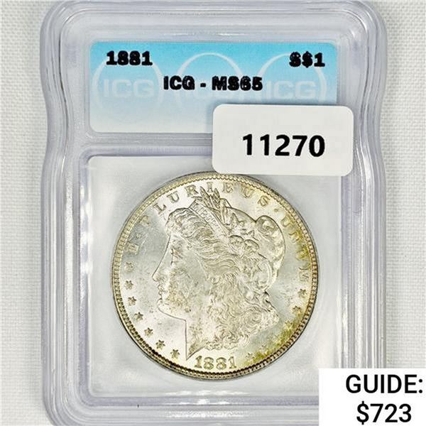 1881 Morgan Silver Dollar ICG MS65