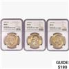 Image 1 : 1974 Set [3] Eisenhower Silver Dollars NGC MS65