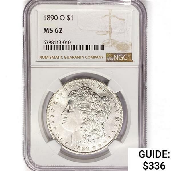 1890-O Morgan Silver Dollar NGC MS62