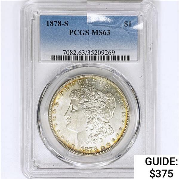 1878-S Morgan Silver Dollar PCGS MS63