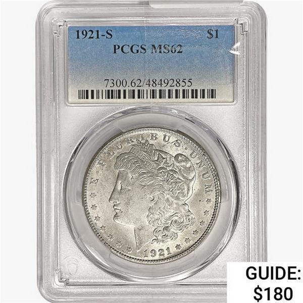 1921-S Morgan Silver Dollar PCGS MS62