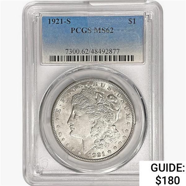 1921-S Morgan Silver Dollar PCGS MS62