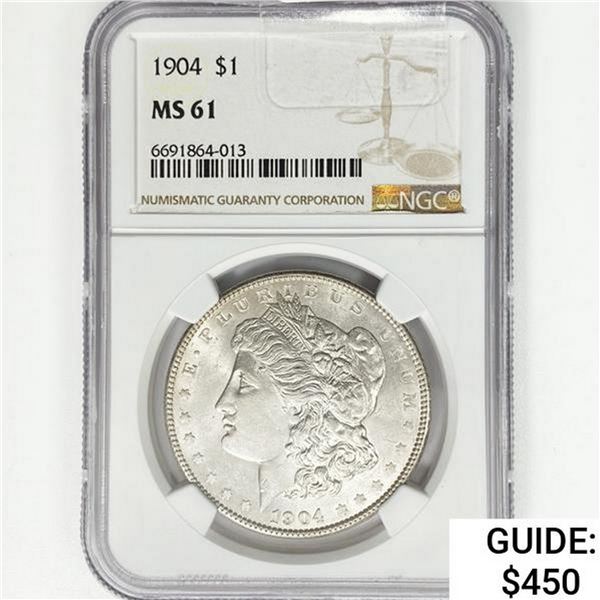 1904 Morgan Silver Dollar NGC MS61