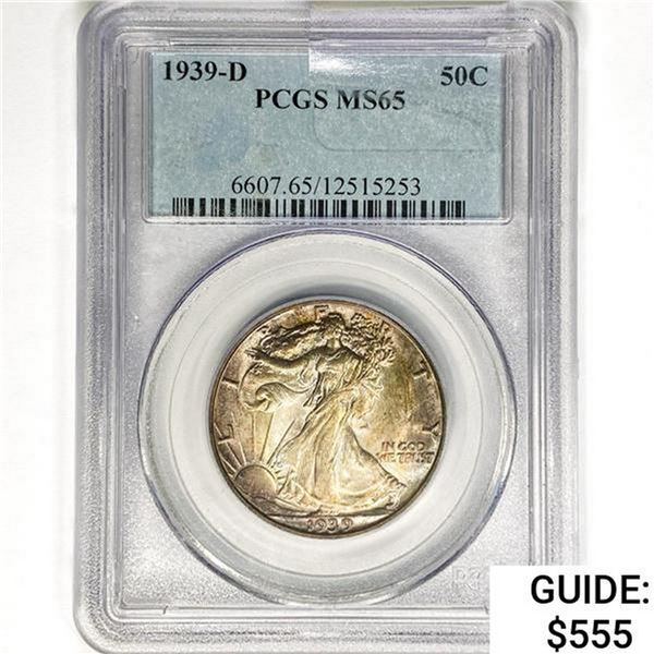 1939-D Walking Liberty Half Dollar PCGS MS65