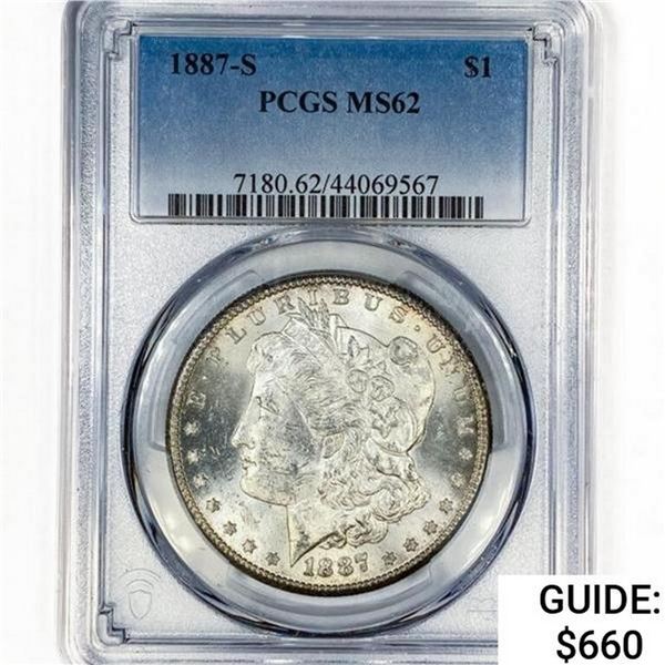 1887-S Morgan Silver Dollar PCGS MS62