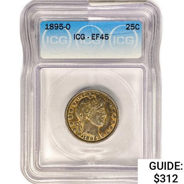 1895-O Barber Quarter ICG EF45