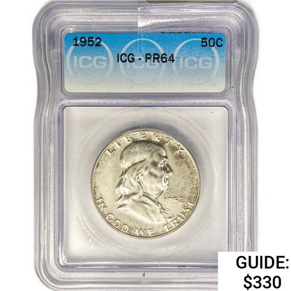 1952 Franklin Half Dollar ICG PR64