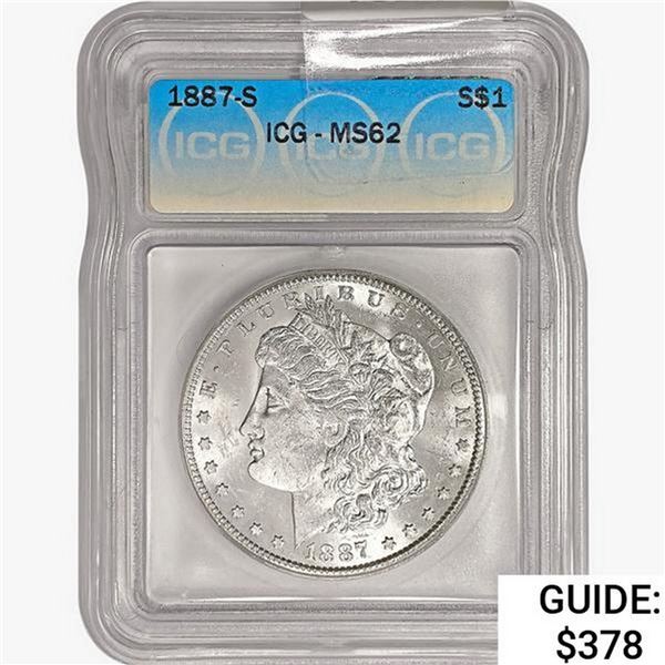 1887-S Morgan Silver Dollar ICG MS62
