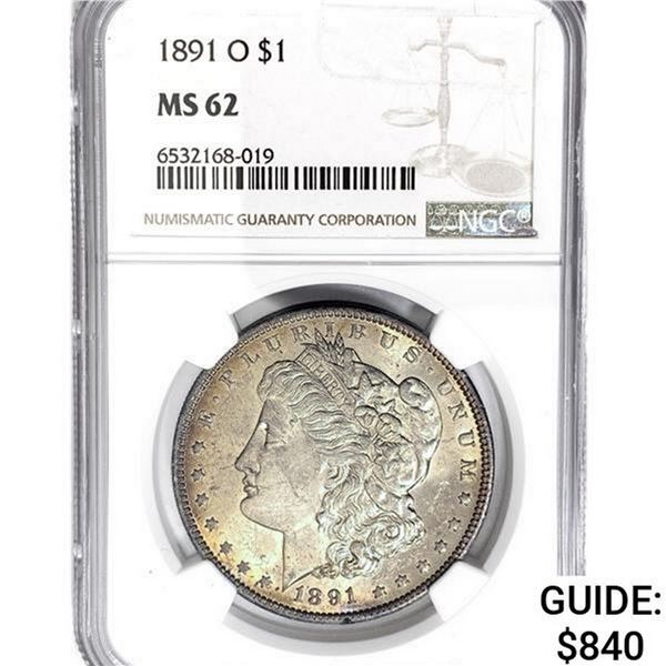 1891-O Morgan Silver Dollar NGC MS62