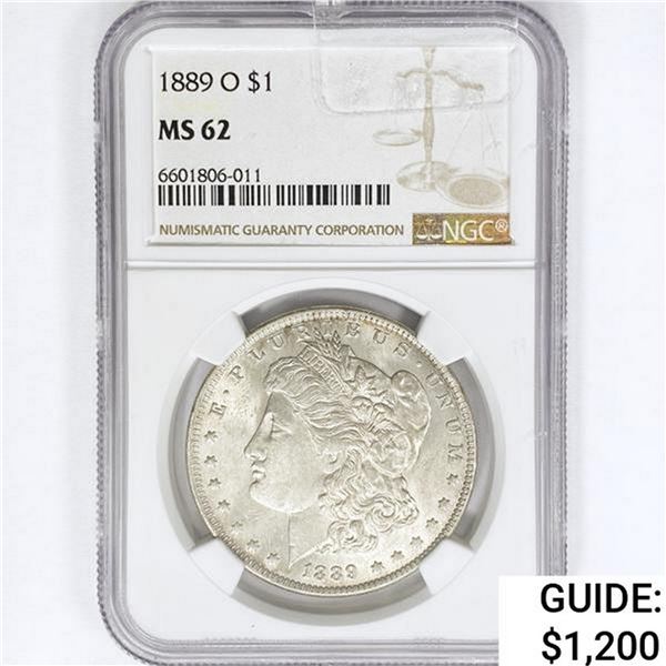 1889-O Morgan Silver Dollar NGC MS62