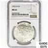 Image 1 : 1923-D Silver Peace Dollar NGC MS61