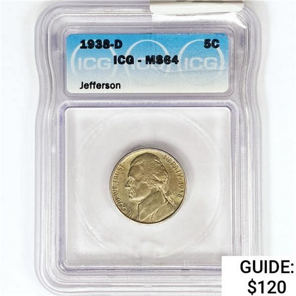 1936-D Jefferson Nickel ICG MS64
