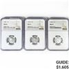 Image 1 : 1943 [D,S] Set of 3 Wheat Cent NGC MS67