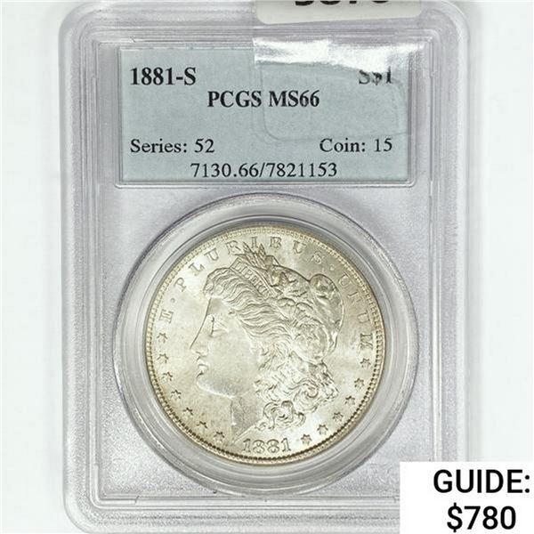 1881-S Morgan Silver Dollar PCGS MS66