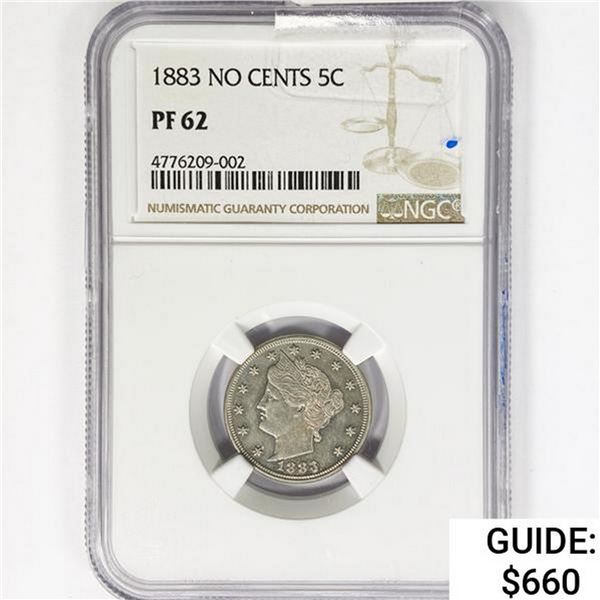 1883 Liberty Victory Nickel NGC PF62 No Cents