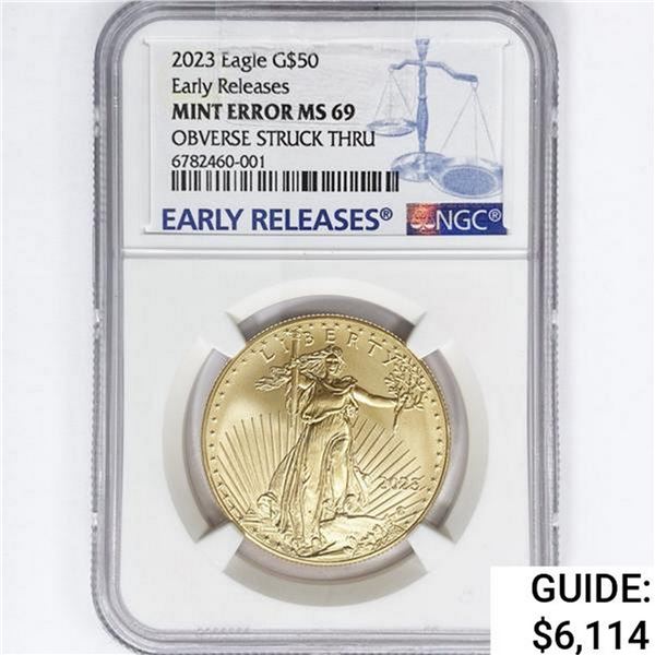 2023 $50 1oz AGE NGC MS69 Struck Thru