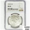 Image 1 : 1923-D Silver Peace Dollar NGC MS60