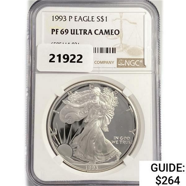 1993-P American Silver Eagle NGC PF69 UC