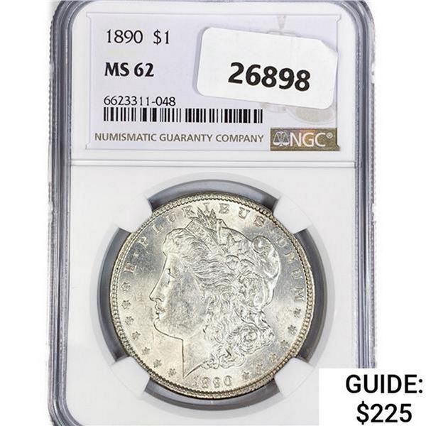 1890 Morgan Silver Dollar NGC MS62