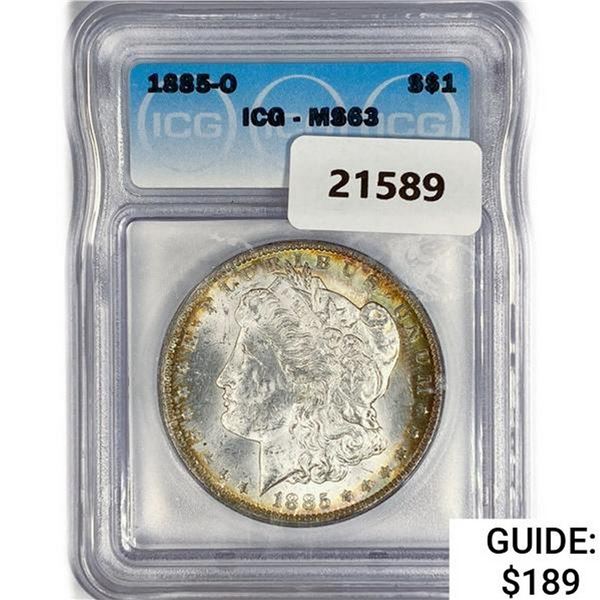 1885-O Morgan Silver Dollar ICG MS63