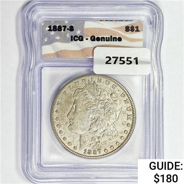 1887-S Morgan Silver Dollar ICG