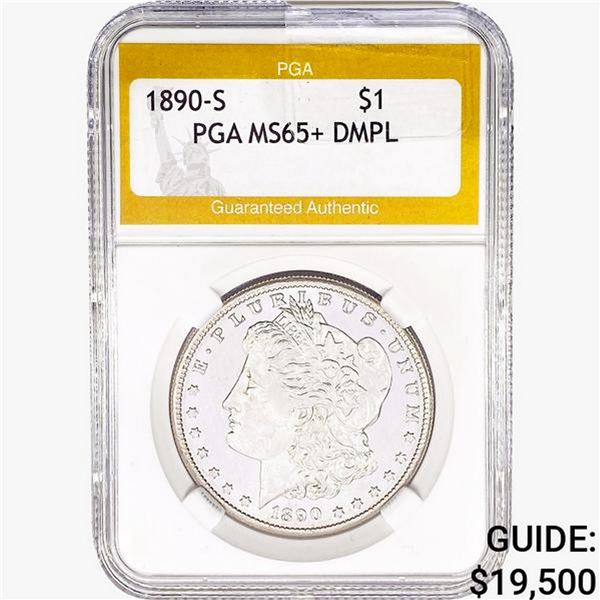 1890-S Morgan Silver Dollar PGA MS65+ DMPL
